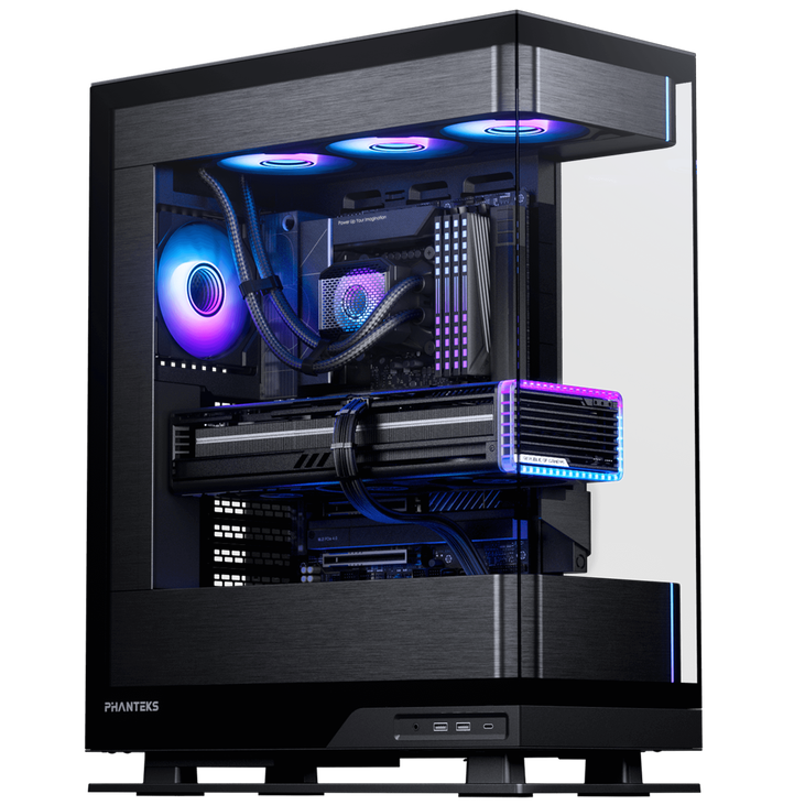 PHANTEKS Evolv X2 PC case, Mid Tower, E-ATX, Tempered Glass, DRGB - black + Glacier One 360M25 Gen2 DRGB AiO water cooling - 360mm image number 2