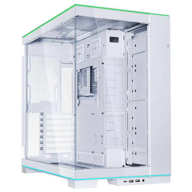 Lian Li O11 Dynamic EVO RGB PC Case Bundle HydroShift II LCD-S 360TL AiO + 3x UNI FAN SL-INF 120 Reverse Blade Fans - White image number 1
