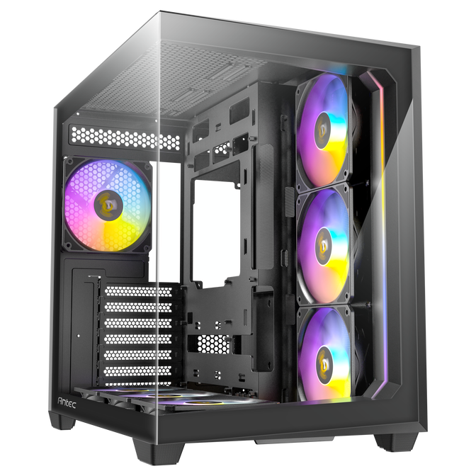 Antec C5 Computer Case, Mid-Tower, ATX, RGB, Tempered Glass - black image number 1