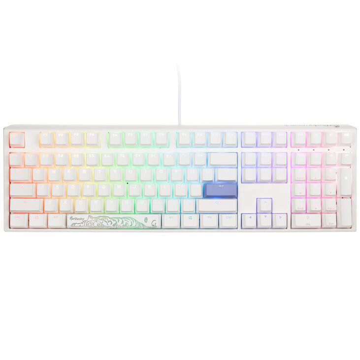 Ducky One 3 Classic Pure White Gaming Keyboard, RGB LED - MX-Silent-Red (US) image number 1
