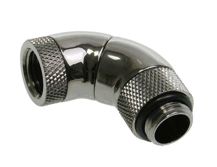 Bitspower Adapter 90 Grad G1/4 Zoll AG auf G1/4 Zoll IG - 3x drehbar, schwarz glänzend image number 0