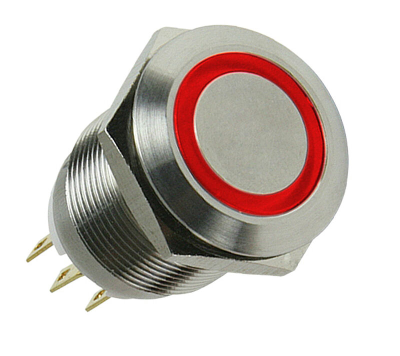 Lamptron Vandalismusschalter 19mm - Silverline - red MOLT-011