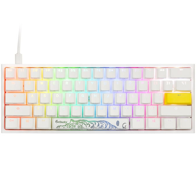 Ducky One 2 Pro Mini White Edition Gaming Tastatur, RGB LED - Kailh Red (US) image number 1