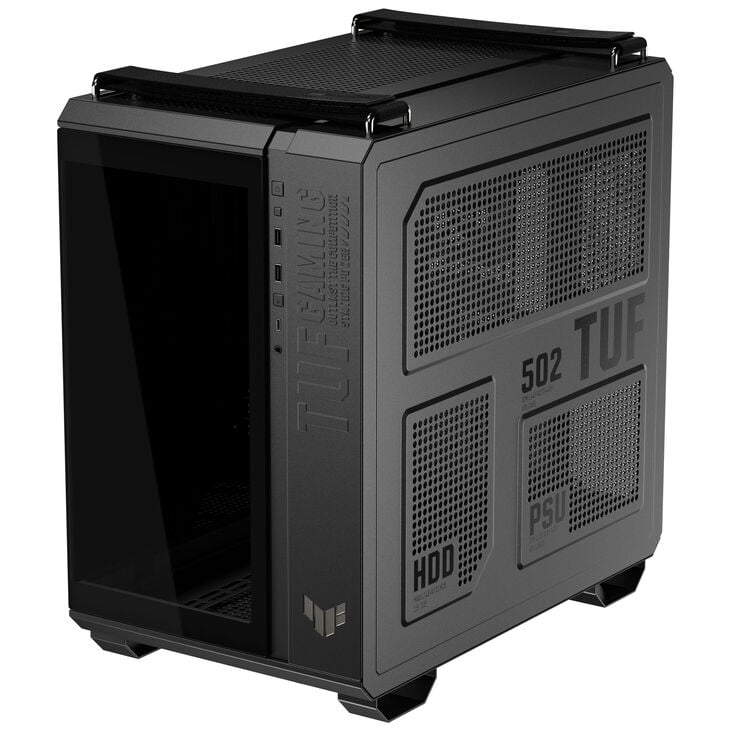 ASUS TUF Gaming GT502 Horizon PC Case, Mid Tower, ATX, Tempered Glass - Black image number 3
