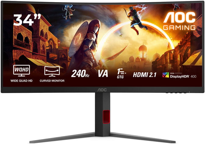 AOC Gaming CU34G4Z 34-inch UWQHD Curved Gaming Monitor, 240Hz, VA, FreeSync Premium image number 0