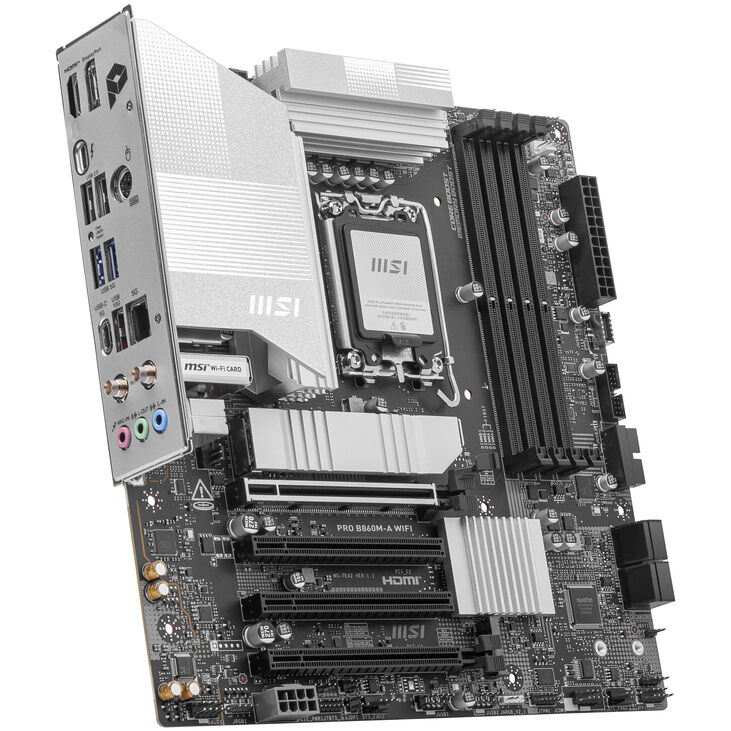 MSI PRO B860M-A WiFi Mainboard, Sockel LGA 1851, Intel B860, mATX, DDR5 image number 1