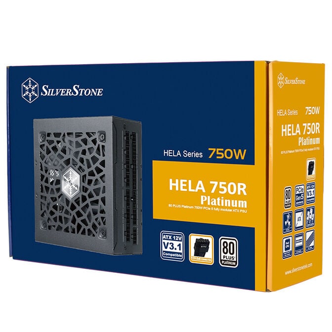 SilverStone HELA 750R 80 PLUS Platinum power supply, ATX 3.1, PCIe 5.1 - 750 watts, black image number 9