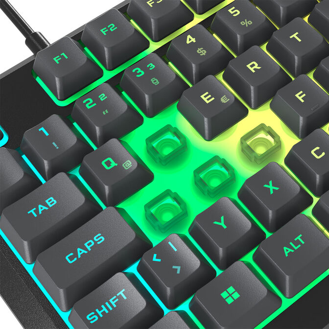 Corsair Gaming K55 Core RGB Gaming Keyboard, Full-Size (100%), Rubber Dome &ndash; grey, ISO (DE) image number 7