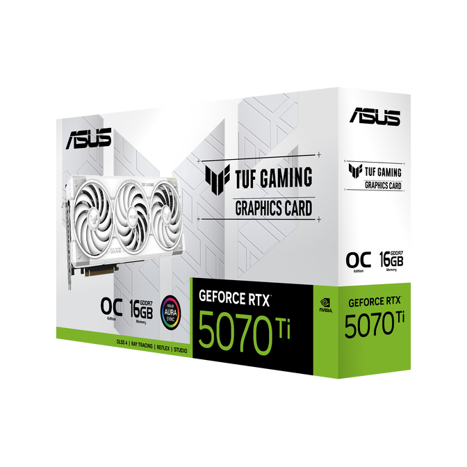 ASUS TUF GeForce RTX 5070 Ti OC White Edition, 16384 MB GDDR7 image number 1