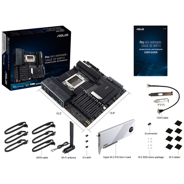 ASUS PRO WS WRX80E-SAGE SE WIFI II, AMD WRX80 Mainboard, Socket sWRX8, DDR4 image number 9