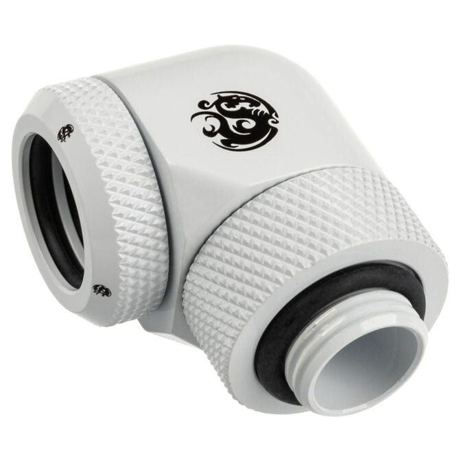 Bitspower Adapter 90 Grad G1/4 Zoll AG auf 14mm AD Hardtube - drehbar, wei&szlig; image number 0