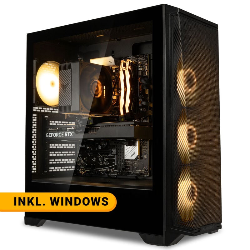 KingForge Gaming-PC Silber, AMD Ryzen 5 9500F, RTX 5060 Ti 16GB, Phanteks Eclipse G370A - Fertig-PC mit Windows
