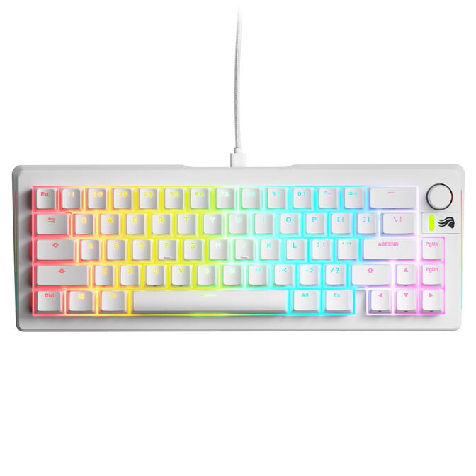 Glorious GMMK 3 65 % Custom Gaming-Tastatur - Pre-Built, ANSI (US), Fox Switches, wei&szlig; image number 1