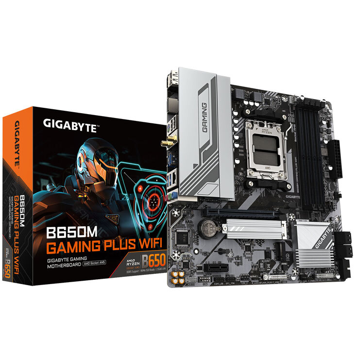 GIGABYTE B650M Gaming Plus WiFi Mainboard, Sockel AM5, AMD B650, Micro-ATX, DDR5 image number 0