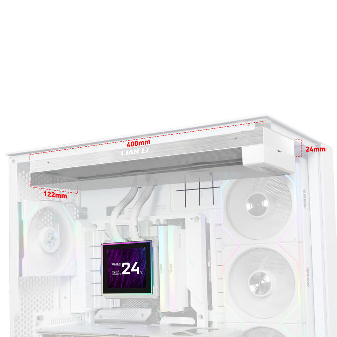 Lian Li HydroShift II LCD-S 360N AiO Water Cooling, RGB, LCD Display - without fans, 360mm, white image number 4