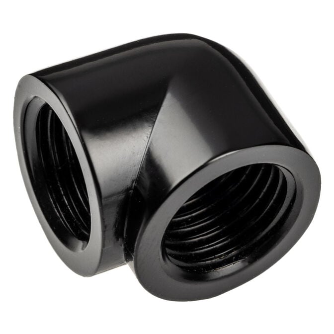 Alphacool Eiszapfen Adapter 90 Grad G1/4 Zoll IG auf G1/4 Zoll IG - schwarz image number 0