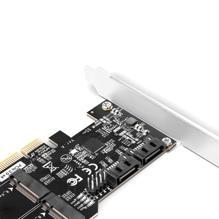 AXAGON PCES-SA4M2 PCIe Controller 2x internal SATA 6G port + 2x internal M.2 B-key SATA port + LP image number 3
