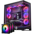 PHANTEKS NV-Series NV9 MK2 PC case, EATX, DRGB, Tempered Glass - black + M25 Gen2 PWM D-RGB fan 3-pack - Reverse Blade, 140mm, black + DRG image number null