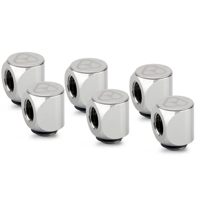 Thermal Grizzly DeltaMate Rotary Fitting - 90 Grad, Gloss Nickel, 6er-Pack image number 0