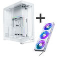 PHANTEKS NV7 - wei&szlig; + D30 PWM Reverse Airflow D-RGB L&uuml;fter, 3er Pack - 120mm image number null