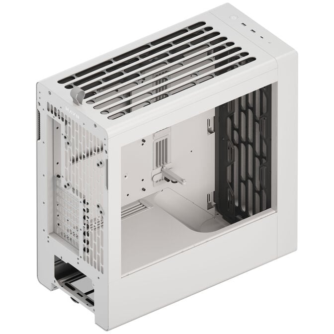 HAVN BF 360 PC Case, Midi Tower, E-ATX, Tempered Glass - White image number 4