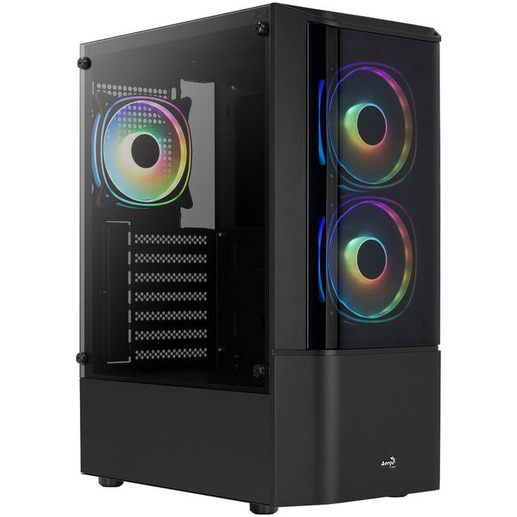 Aerocool Quantum v3 Midi-Tower, RGB, Tempered Glass - schwarz image number 8