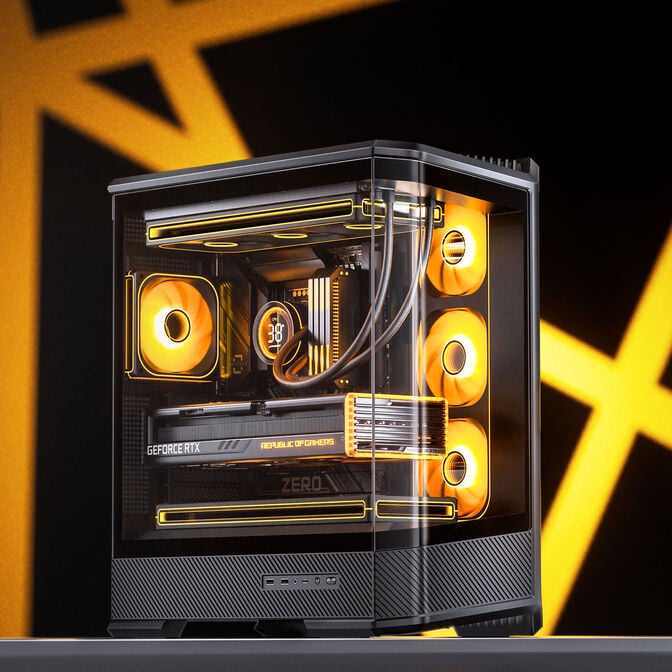 Jonsbo D400 PC-Geh&auml;use, Midi Tower, ATX, Tempered Glass - schwarz image number 2