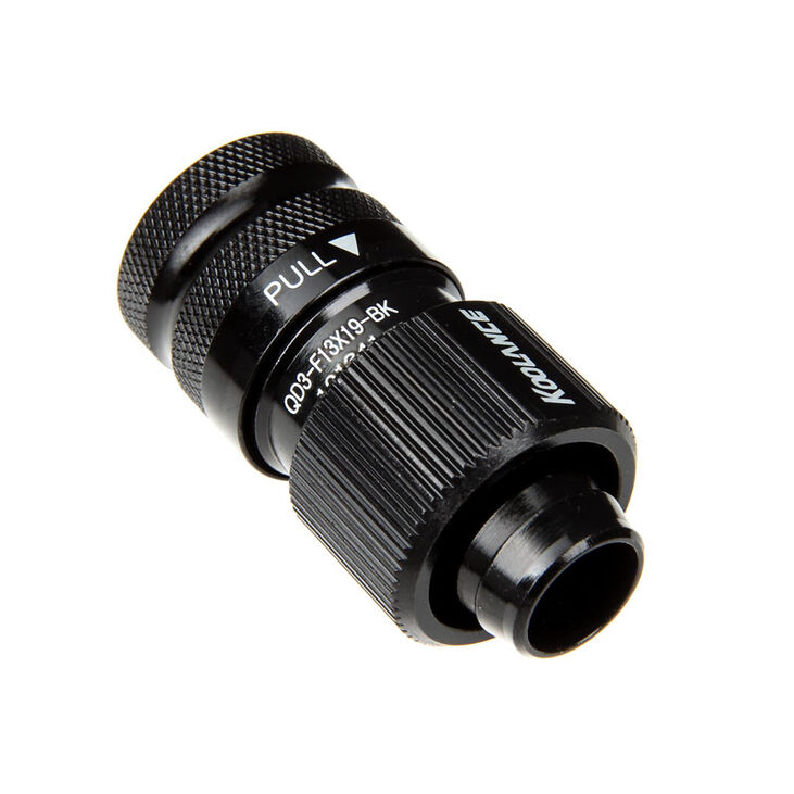Koolance QD3 Schnellverschluss gerade weiblich auf 19/13mm - no-spill, schwarz image number 1