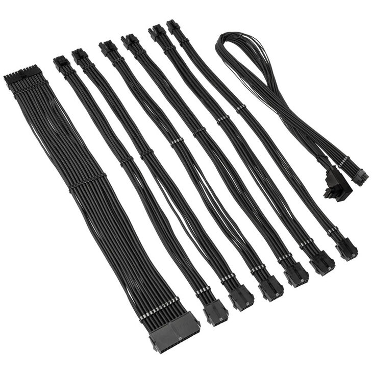 Kolink Core Pro Braided Cable Extension Kit 12V-2x6 Typ 1 - Jet Black image number 1