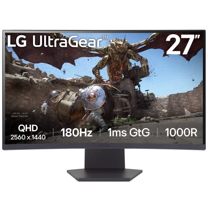 LG UltraGear 27GS60QX-B, 68,6 cm (27 Zoll) Curved, 180Hz, FreeSync, VA - DP, 2xHDMI image number 1