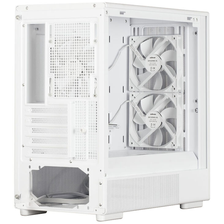 Zalman P10 Namu PC-Gehäuse, Mini-Tower, mATX, Tempered Glass - weiß, Holz image number 6