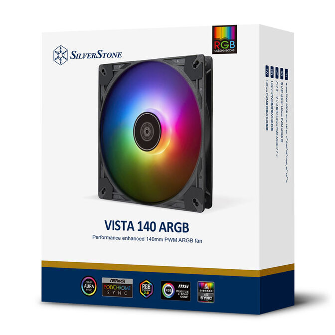 SilverStone VISTA Performance PWM Fan, ARGB - 140 mm, Black image number 9