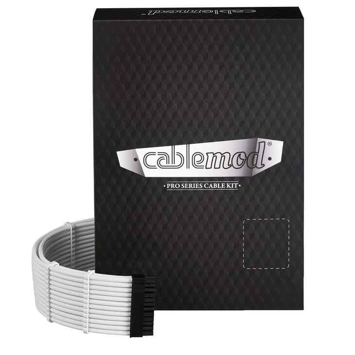 CableMod C-Series Pro ModMesh Sleeved 12V-2x6 12VHPWR Dual StealthSense-Kabel-Kit für Corsair RMi, RMx (Black Label) - weiß image number 0