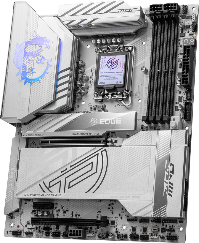 MSI MPG Z890 Edge TI WIFI motherboard, Socket LGA 1851, Intel Z890, ATX, DDR5 image number 3