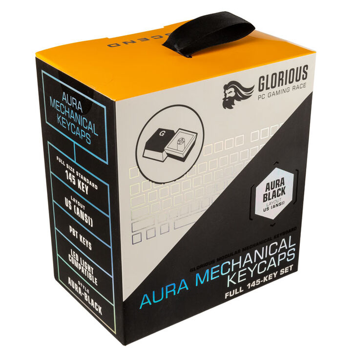 Glorious Aura Keycaps - 145 Keycaps, US layout, black image number 4