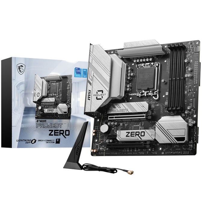 MSI Pro B760M Project Zero, Socket LGA 1700, Intel B760M, MIcro-ATX- DDR5, Back-Connect-Design image number 0