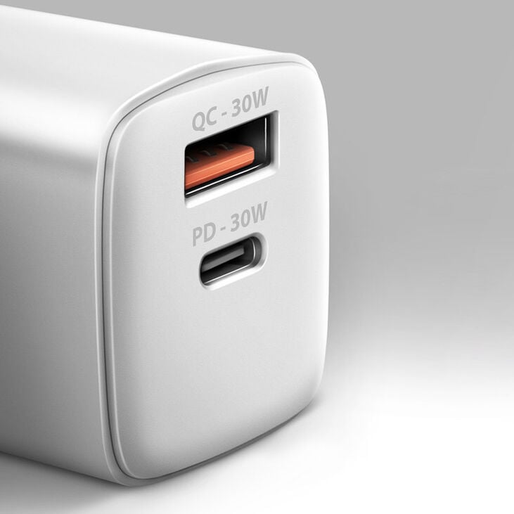 AXAGON ACU-PQ30W Charger QC3.0, 4.0/AFC/FCP/PPS/Apple + PD USB-C, 30W - white image number 1