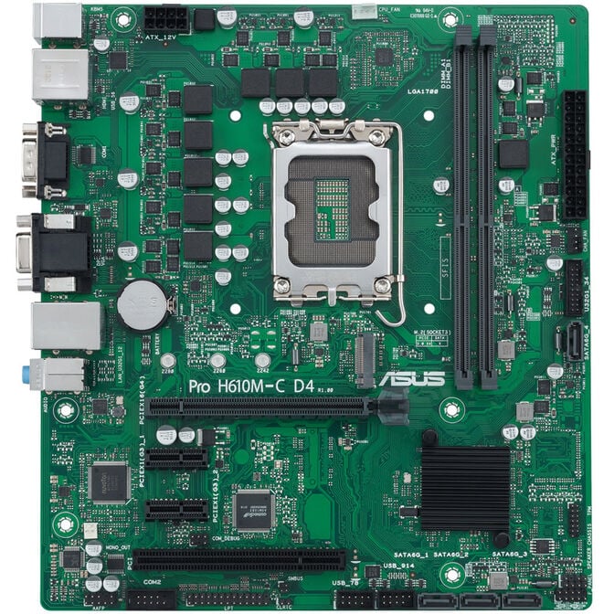 ASUS PRO H610M-C D4-CSM, Intel H610 motherboard, Socket 1700, DDR4 image number 2