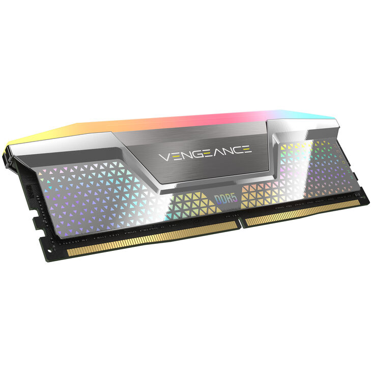 Corsair Vengeance RGB DDR5-8200 RAM, CL40, XMP 3.0, CUDIMM - 48 GB Dual-Kit, silber image number 2