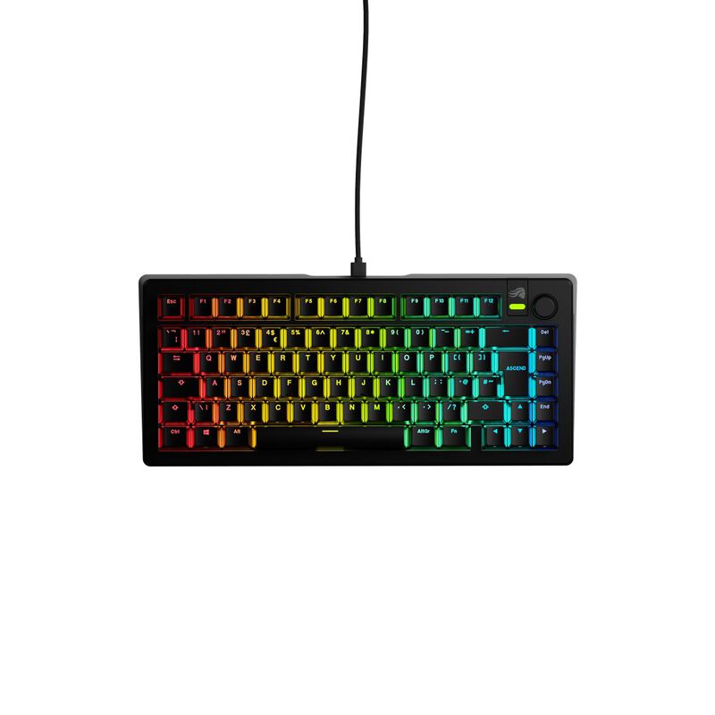 Glorious GMMK 3 75 % Gaming-Tastatur, Fox Switches - ISO UK, schwarz