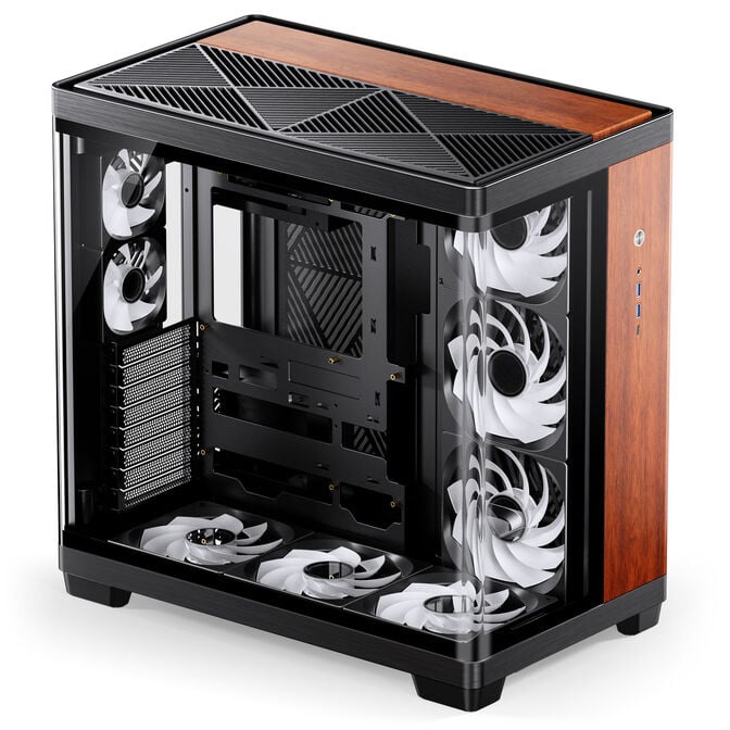 JONSBO TK‑4 Wood PC‑Geh&auml;use, Midi‑Tower, ATX, Tempered Glass - schwarz image number 3