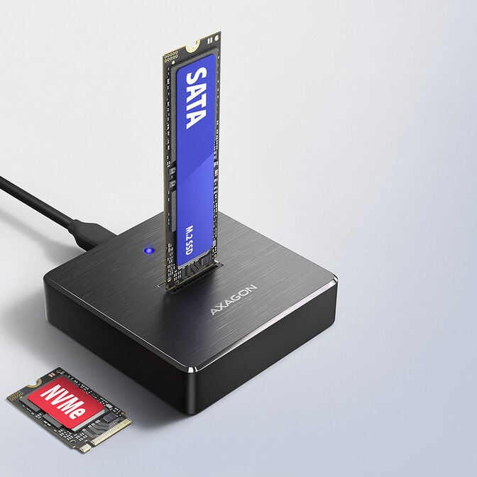AXAGON ADSA-M2C Dual NVMe M.2 SSD-Dockingstation, USB-C 10 Gbit/s, Klonfunktion image number 2