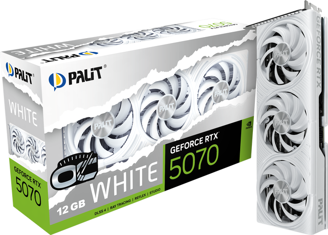 Palit GeForce RTX 5070 White OC Graphics Card, 12288 MB GDDR7 image number 0