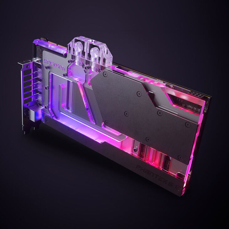 PHANTEKS Glacier G3090Ti GPU Water Block Asus, D-RGB - Backplate, schwarz image number 5