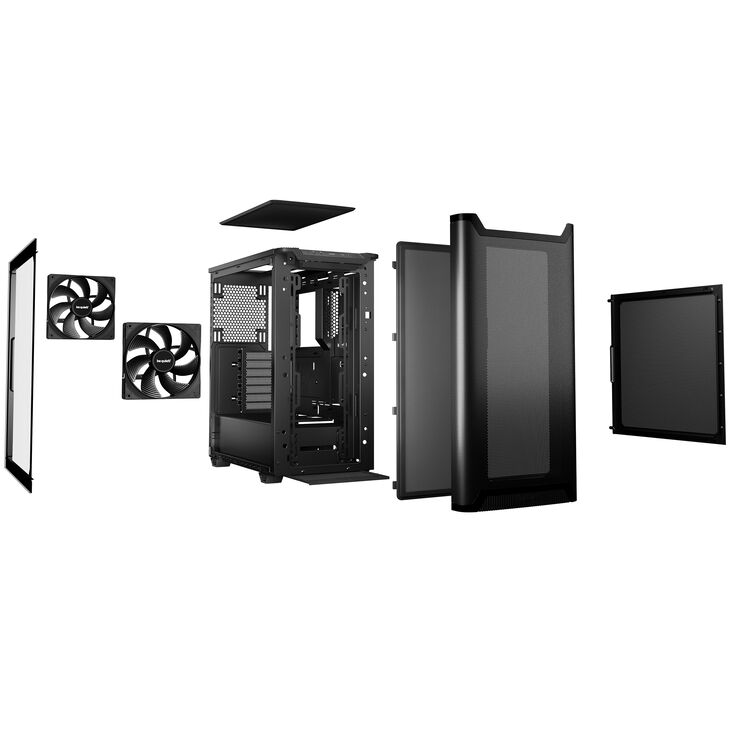 Be quiet! Pure Base 501 Airflow PC Case, Mid Tower, ATX, Tempered Glass - Black image number 6