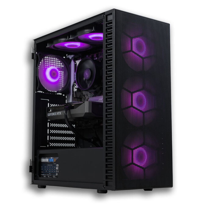 Gaming PC Mach 2, AMD Ryzen 5 7500F, RTX 5060 Ti 16GB - Prebuilt PC with Windows image number 1