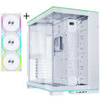 Lian Li O11D EVO RGB, Tempered Glass - wei&szlig; + UNI FAN SL Wireless ARGB PWM L&uuml;fter, 3er-Pack inkl. Controller - 120mm image number null