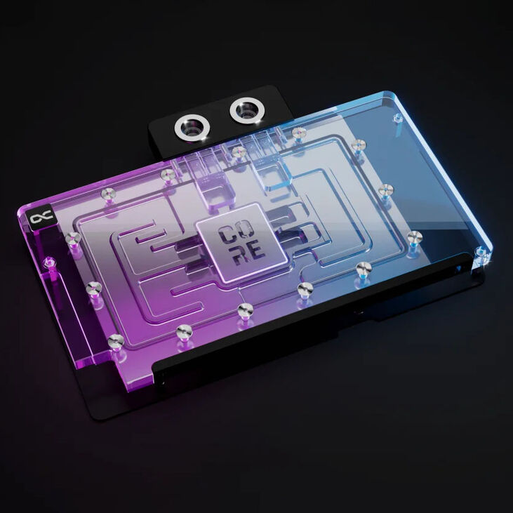 Alphacool Core GeForce RTX 5080 and 5070 Ti TUF GPU Water Cooling, ARGB, with Backplate - Acrylic image number 2