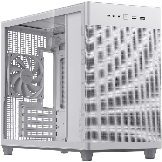 ASUS Prime AP201 Micro-ATX case, Tempered Glass - white image number 0