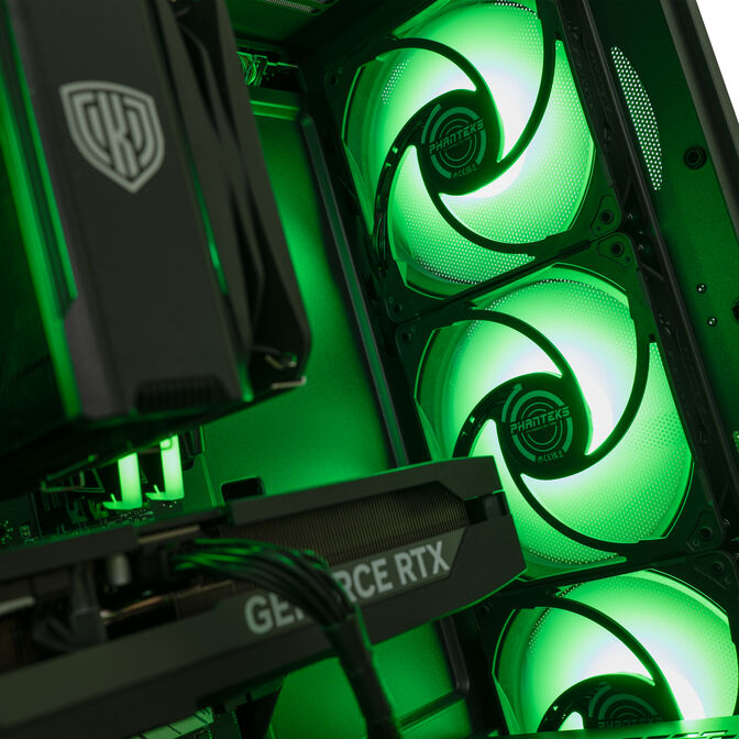 Gaming PC Mach 5 Green, AMD Ryzen 5 7500X3D, RTX 5070 Ti - Prebuilt PC image number 4